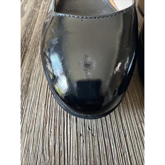 Tod's womens us 5 Black Patent Leather Ankle Strap Platform Wedge Pumps Sz 35.5 - Picture 10 of 14